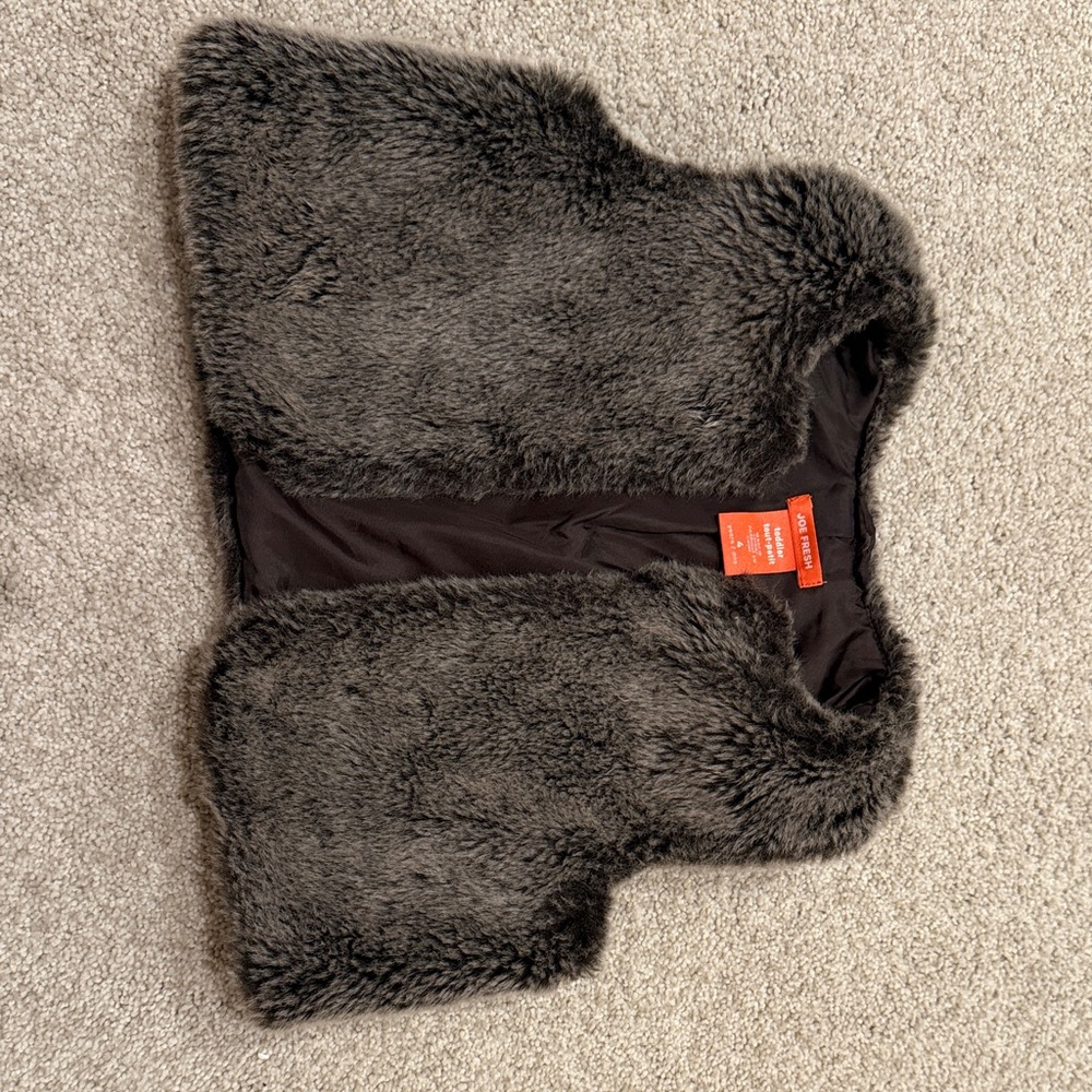 Joe Fresh Kids Faux Fur Vest - Black